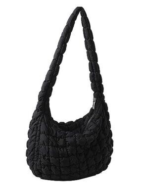 Quilted Puffer Tote Bag for Women, Large Nylon Shoulder Hobo Bag